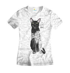 Футболка женская Love Black Cat