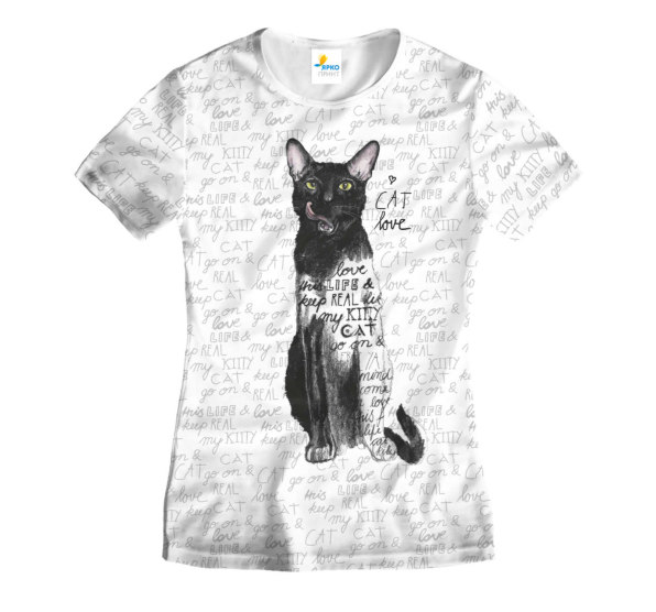 Футболка женская Love Black Cat