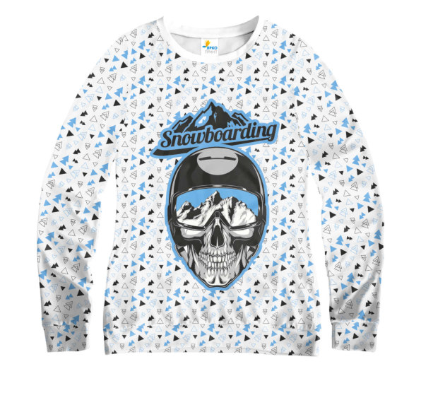 Свитшот женский Snowboarding Skull