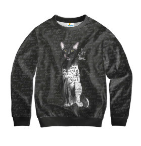 Свитшот детский Love Black Cat Черная