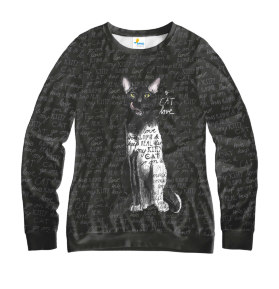 Свитшот женский Love Black Cat Черная