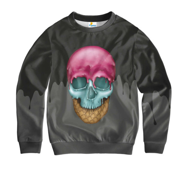 Свитшот детский Ice cream skull Dark