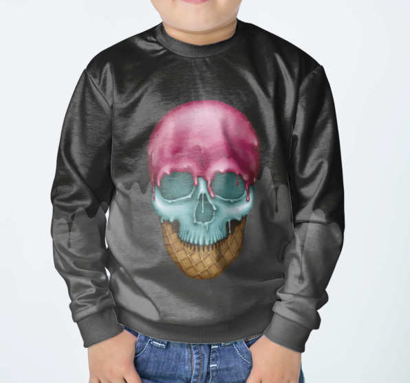 Свитшот детский Ice cream skull Dark