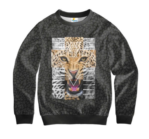 Свитшот детский Leopard Dont Touch Black