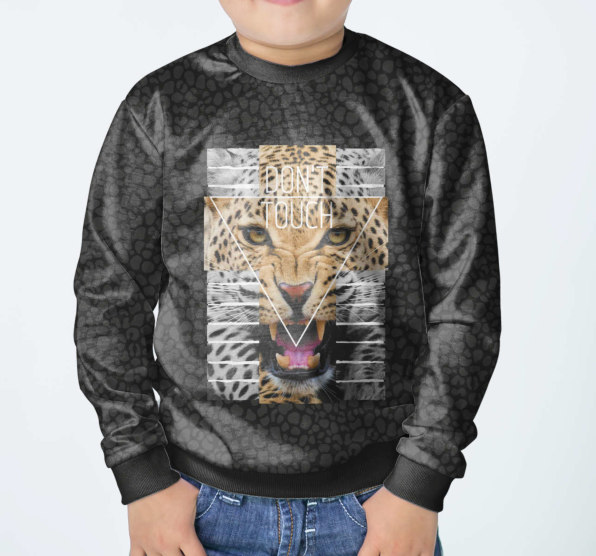 Свитшот детский Leopard Dont Touch Black