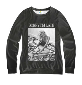 Свитшот женский Sorry I`m Late Black