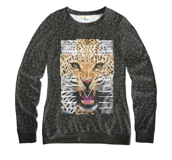 Свитшот женский Leopard Dont Touch Black