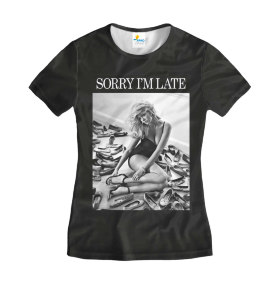 Футболка женская Sorry I`m Late Black
