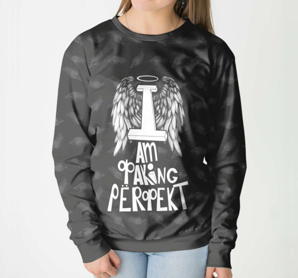 Свитшот женский I am Фaking PerФekt Dark