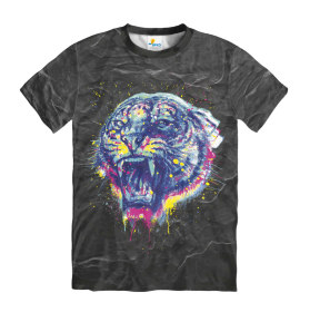 Футболка мужская Тигр 3D cmyk Dark