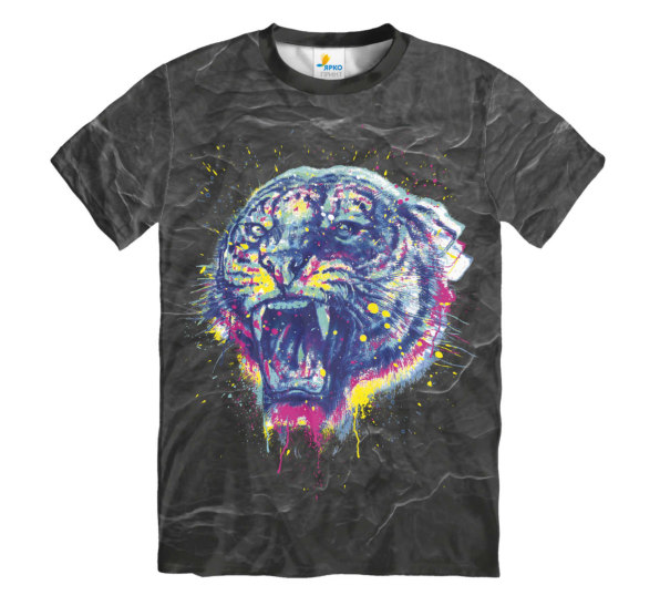 Футболка мужская Тигр 3D cmyk Dark