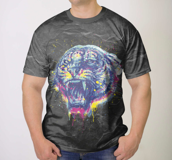 Футболка мужская Тигр 3D cmyk Dark